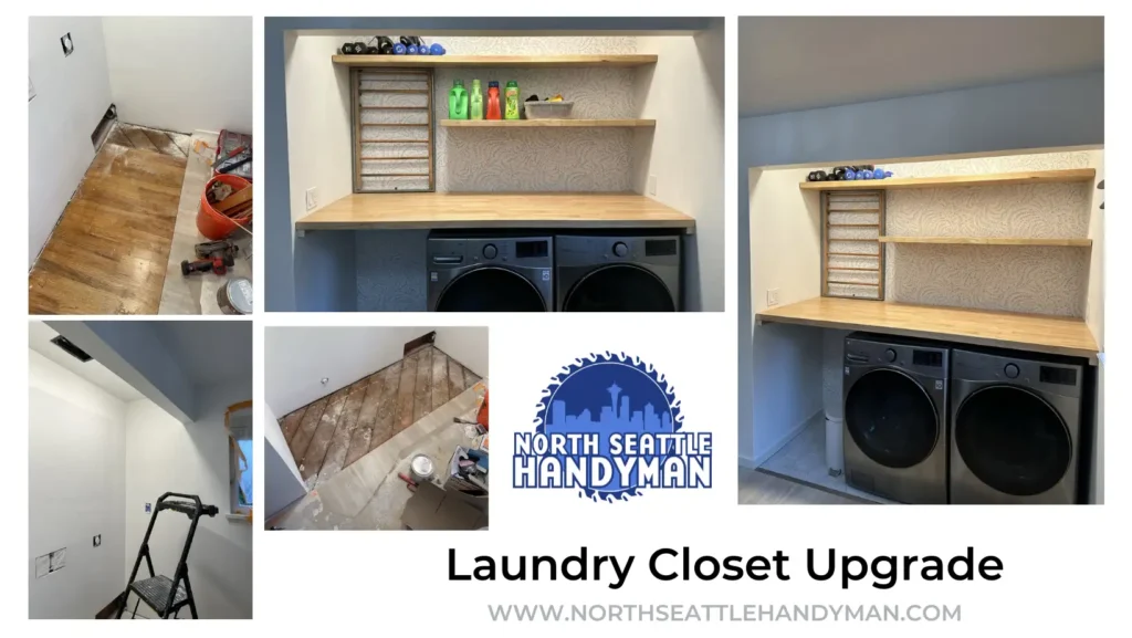 Custom laundry closet upgrade by Seattle contractors -North Seattle Handyman